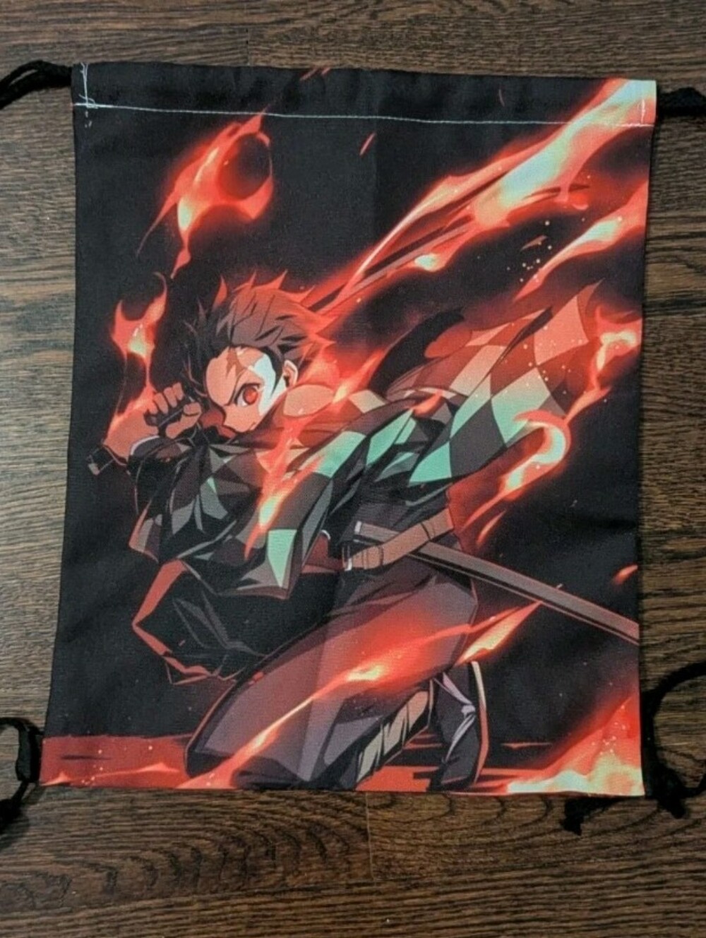 Demon Slayer Anime Tanjiro Kamado Drawstring Backpack Sling Cinch